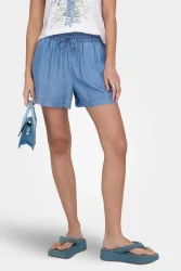 Only ONLCHARIS Stoffshorts - Medium Blue S Damen