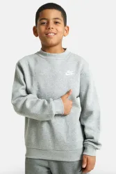 Nike Sportswear Club Fleece Sweatshirt - Light Grey Heather M Kids