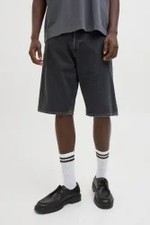 Jack & Jones Iron Extra Baggy Fit Jeans Bermudashorts - Black Denim XS Herren