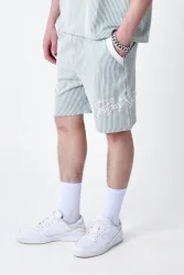 Project X Paris Shorts mit Strukturstoff - Green + Offwhite XL Herren