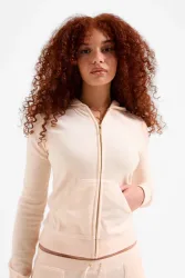 Juicy Couture Robyn Crop Samt Jacke - Pink Champagne XS Damen