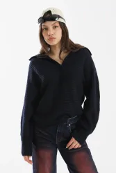 Only ONLMALLY Strickpullover - Night Sky Melange S Damen