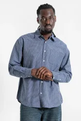 Redefined Rebel RRADAM Oversize Karohemd - Blue S Herren