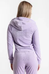 Juicy Couture Madison Samt Crop Jacke - Pastel Lilac XS Damen