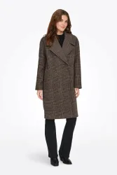 Only ONLMADISON Mantel - Seal Brown Check M Damen