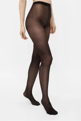 Pieces New Nikoline Doppelpack Strumpfhosen 20 DEN - Black L/XL Damen