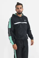 Sergio Tacchini Prannie Trainingsjacke - Black + Aqua Sea S Herren