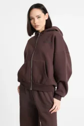 Felicious Oversize Kapuzensweatjacke - Brown S Damen