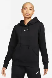 Nike Sportswear Phoenix Fleece Kapuzensweatshirt - Black + Sail M Damen