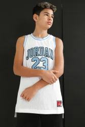Jordan Mesh Tanktop - White + University Blue M Kids