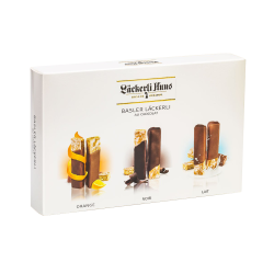 Basler Läckerli au chocolat orange, noir und lait