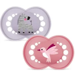 MAM Original Nuggi Silikon, 6-16 Monate, pink/lila (2 Stk)