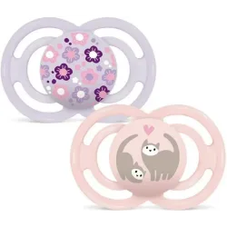 MAM Perfect Nuggi Silikon, 16-36 Monate, pink/lila (2 Stk)