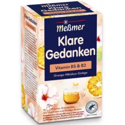 Messmer Klare Gedanken Früchte- und Kräutertee Orange-Hibiskus-Gingko (16 Beutel)