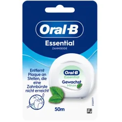 Oral-B, Oral-B - Essentialfloss Zahnseide Minze, Essentialfloss mint gewachst, 50m