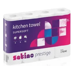 CWS Satino Prestige Zellstoff-Haushaltpapier-Rollen, 3-lagig, weiss (32 Stk)