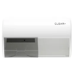 Toilettenpapierspender Clear+, für Haushaltsrollen, Kunststoff, weiß CWS