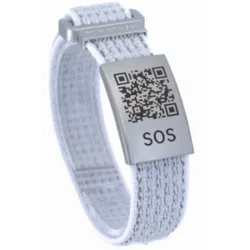 DynaTag SOS-Notfallarmband mit QR-Code aus Textil, weiss (1 Stk)