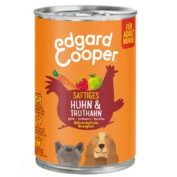 Edgard & Cooper Adult Huhn & Truthahn mit Apfel, Nassfutter für Hunde (6x400g)