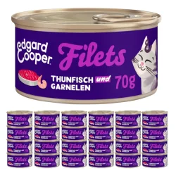 Edgard & Cooper Feline Thunfisch & Garnelen, Nassfutter für Katzen (24x70g)