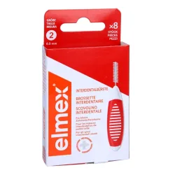 elmex Interdentalbürsten Rot, Grösse 2, 0,5 mm, 8 Stück, Zahnzwischenraumbürste