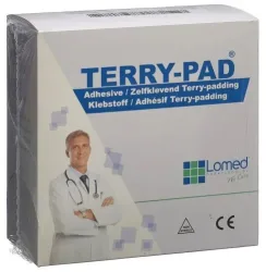 Lomed Terry Pad Polster 4cmx4mx2mm selbstklebend weiss dehnbar Rolle