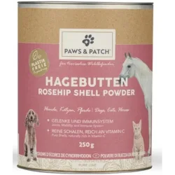 Paws & Patch Hagenbuttenschalen Pulver für Hunde, Katzen & Pferde (250g)
