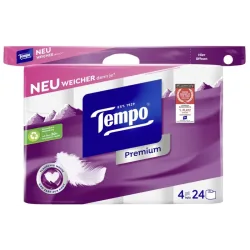 Tempo Toilettenpapier Premium, 4-lagig, 120 Blatt (24 Stk)