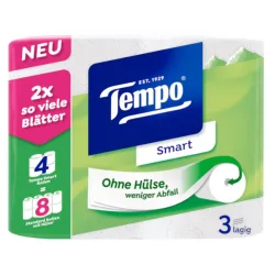 Tempo Toilettenpapier Smart, 3-lagig, 300 Blatt (4 Stk)