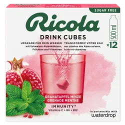 waterdrop x Ricola Drink Cubes Granatapfel Minze (12 Stk)