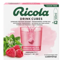 waterdrop x Ricola Drink Cubes Himbeer Melisse (12 Stk)