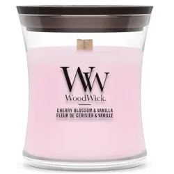 WoodWick Cherry Blossom & Vanilla Duftkerze (85g)