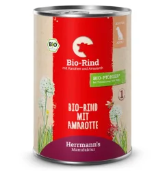 Herrmann's Rind mit Karotten und Amaranth, Nassfutter für Hunde (400g)