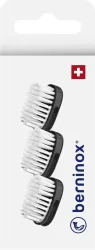 Berninox 3 x Ersatz-Bürstenköpfe Tiefschwarz Medium