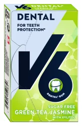 V6, V6 Dental Care Kaugummi Green Tea Jasmine Box