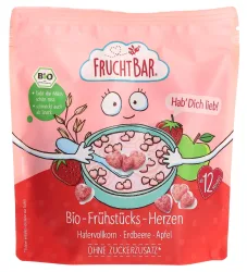 FRUCHTBAR, Fruchtbar Frühstücks-Herzen Bio Hab Dich lieb Hafervollkorn-Erdbeere-Traube-Apfel Btl 125 g