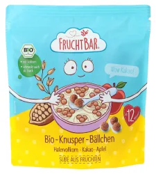 FRUCHTBAR, Fruchtbar Knusper-Bällchen Bio Wow Kakao Hafervollkorn-Kakao-Traube-Apfel Btl 125 g