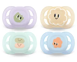 Philips, Philips Avent Schnuller Ultra Start 0-2 Monate hellgrün/hellblau/orange/lila mit Muster 2 Stk