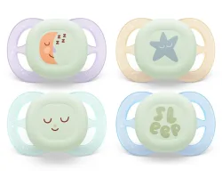 Philips, Philips Avent Schnuller Ultra Start Night 0-2 Monate Smiley/Sleep/Mond/Stern 2 Stk