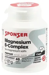 Sponser Magnesium 6-Complex 80 Kapseln Weiss, Herren, Größe: 0
