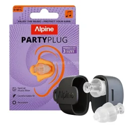 Alpine Gehörschutzstöpsel PartyPlug transparent 3 Grössen 6 Stk