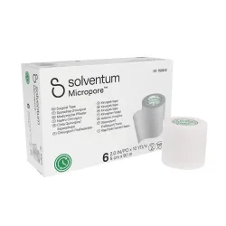 Solventum Micropore Vlies-Rollenpflaster 50mm x 9.14m weiss (6 Stk)