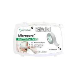 Solventum Micropore Vlies Rollenpflaster 12.5mmx5m mit Dispenser weiss Box