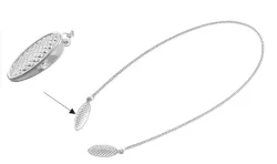 SUNDO Serviettenkette 53cm silber mit Clips (1 Stk)