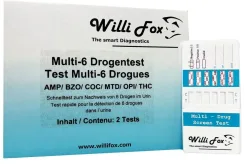 Willi Fox Forensischer Multi-6 Drogentest Urin (2 Stk)