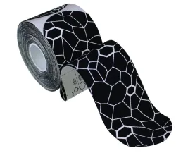 TheraBand Kinesiology Tape Precut Roll, Black/White, 5cmx25cm (1 Stk)