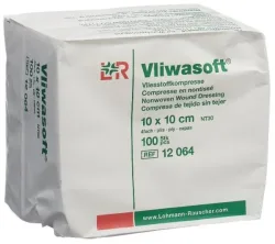 Vliwasoft Vliesstoffkomprresse 10x10cm, 4-lagig (100 Stk)