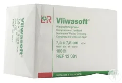 Vliwasoft Vliesstoffkomprresse 7.5x7.5cm, 4-lagig (100 Stk)