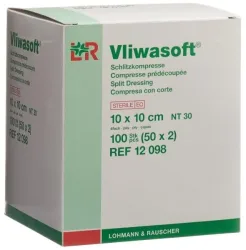 Vliwasoft Schlitzkompresse 10x10cm (50 x 2 Stk)