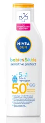 NIVEA SUN - Babies & Kids Sensitive Protect Lotion LSF 50+, Sun Babies & Kids Sensitive Protect Lotion, 200 ml